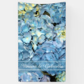 Blue Hydrangea Floral Wedding Spandoek (Verticaal)