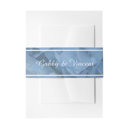 Blue Hydrangea Floral Wedding Uitnodigingen Wikkel (Voorkant Voorbeeld)