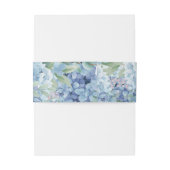 Blue Hydrangea Floral Wedding  Uitnodigingen Wikkel (Achterkant Voorbeeld)