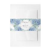 Blue Hydrangea Floral Wedding  Uitnodigingen Wikkel (Voorkant Voorbeeld)