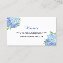 Blue Hydrangea Floral Wedding Website Card Visitekaartje