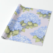 Blue Hydrangea Floral Wrap Roll – Boutique Cadeaupapier (Uitgerold)