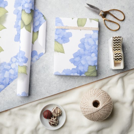 Blue Hydrangea Floral Wrapping Paper – Boutique  Cadeaupapier (Crafts)