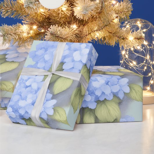 Blue Hydrangea Floral Wrapping Paper – Boutique  Cadeaupapier (Feestdagen)