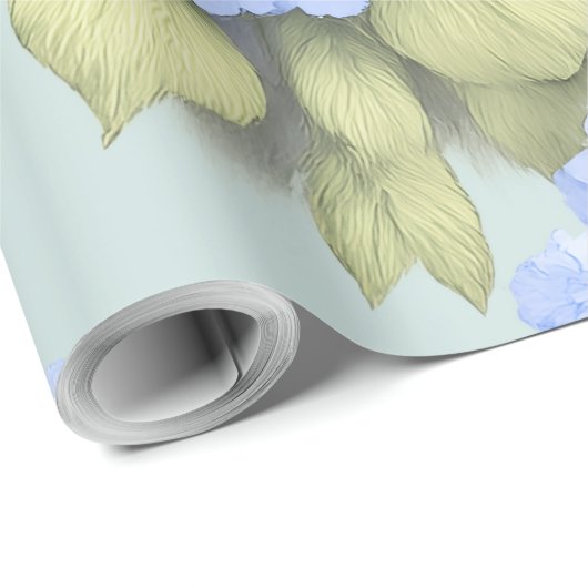 Blue Hydrangea Floral Wrapping Paper – Boutique Cadeaupapier (Rol Hoek)