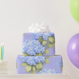 Blue Hydrangea Floral Wrapping Paper Cadeaupapier