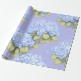 Blue Hydrangea Floral Wrapping Paper Cadeaupapier