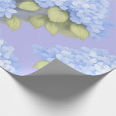 Blue Hydrangea Floral Wrapping Paper Cadeaupapier (Hoek)