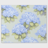 Blue Hydrangea Floral Wrapping Paper Cadeaupapier (Vlak)