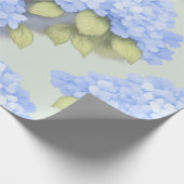 Blue Hydrangea Floral Wrapping Paper Cadeaupapier (Hoek)