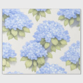 Blue Hydrangea Floral Wrapping Paper Cadeaupapier (Vlak)
