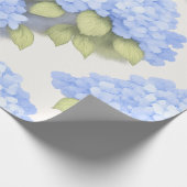 Blue Hydrangea Floral Wrapping Paper Cadeaupapier (Hoek)