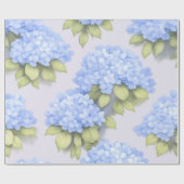 Blue Hydrangea Floral Wrapping Paper Cadeaupapier (Vlak)
