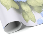 Blue Hydrangea Floral Wrapping Paper Cadeaupapier (Rol Hoek)