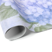 Blue Hydrangea Floral Wrapping Paper Cadeaupapier (Rol Hoek)