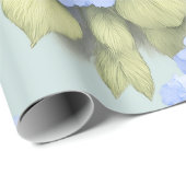 Blue Hydrangea Floral Wrapping Paper Cadeaupapier (Rol Hoek)