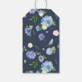 Blue Hydrangea Floral Wreath Vrijgezellenfeest Cadeaulabel (Achterkant)