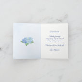 Blue Hydrangea Florals Baby shower Dank u Bedankkaart (Binnen)