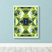 Blue Hydrangea Flower Abstract Canvas Afdruk (Insitu (Houten vloer))