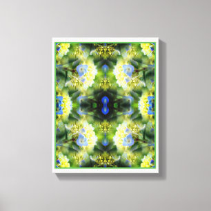 Blue Hydrangea Flower Abstract Canvas Afdruk
