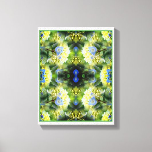 Blue Hydrangea Flower Abstract Canvas Afdruk (Voorkant)