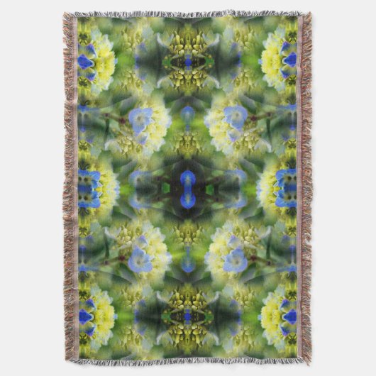 Blue Hydrangea Flower Abstract Deken (Voorkant Verticaal)