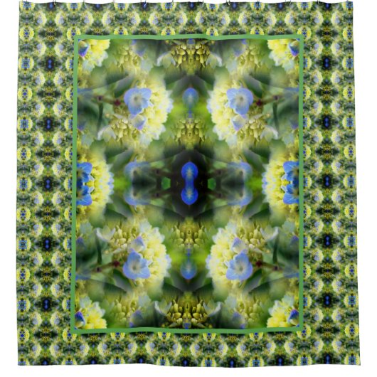 Blue Hydrangea Flower Abstract Douchegordijn (Voorkant)