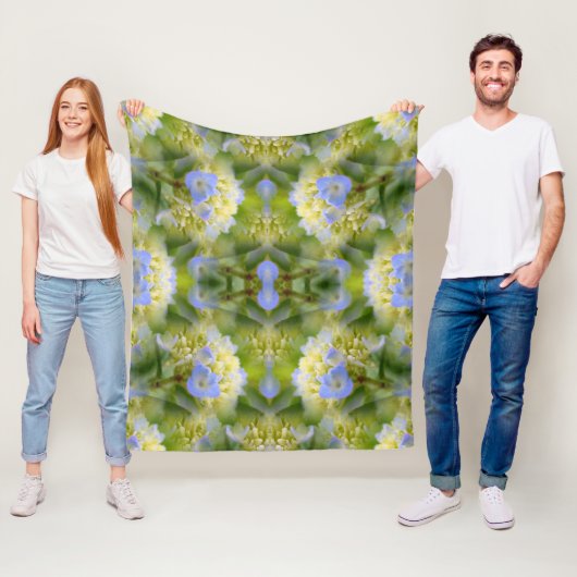 Blue Hydrangea Flower Abstract Fleece Deken (In situ)