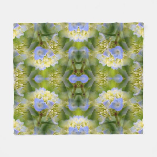 Blue Hydrangea Flower Abstract Fleece Deken (Voorkant (Horizontaal))