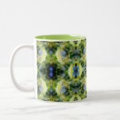 Blue Hydrangea Flower Abstract gepersonaliseerd Tweekleurige Koffiemok (Links)