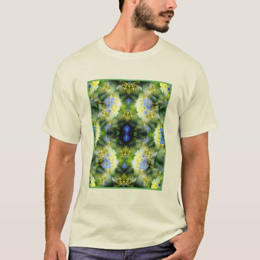 Blue Hydrangea Flower Abstract T-shirt (Voorkant)