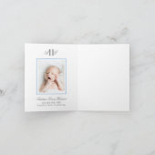 Blue Hydrangea Flower Baby Shower Baby Photo Bedankkaart (Binnen)