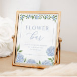 Blue Hydrangea Flower Bar Vrijgezellenfeest Poster<br><div class="desc">Personaliseer met behulp van het sjabloon formulier.</div>