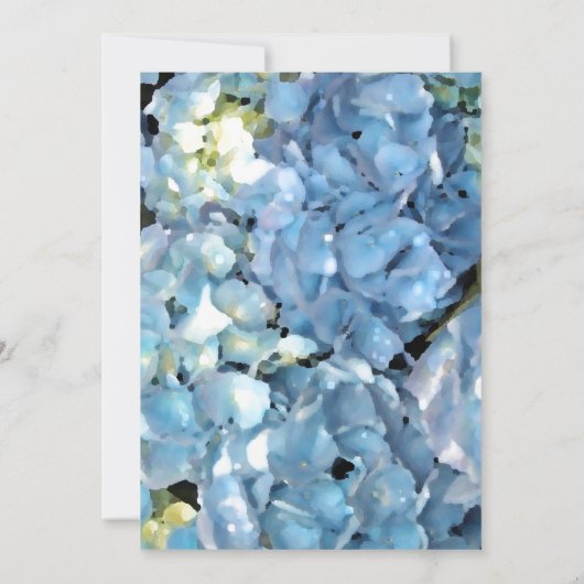 Blue Hydrangea Flower Birthday Party Kaart (Achterkant)