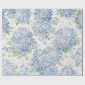 Blue Hydrangea Flower Blooms Gift Wrap Cadeaupapier (Vlak)
