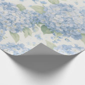 Blue Hydrangea Flower Blooms Gift Wrap Cadeaupapier (Hoek)