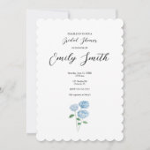 Blue Hydrangea Flower Bridal Shower Invitation Kaart (Voorkant)