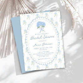 Blue Hydrangea Flower Bridal Shower Invitation Kaart