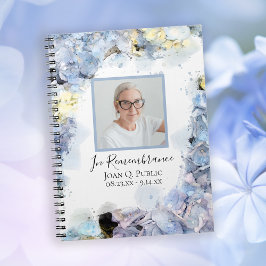 Blue Hydrangea Flower Celebration of Life Notitieboek