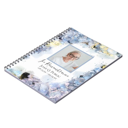 Blue Hydrangea Flower Celebration of Life Notitieboek (Linkerzijde)