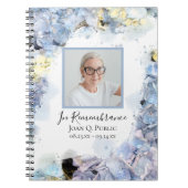 Blue Hydrangea Flower Celebration of Life Notitieboek (Voorkant)