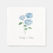 Blue Hydrangea Flower Custom Wedding Monogram  Servet (Voorkant)