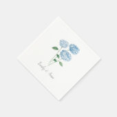Blue Hydrangea Flower Custom Wedding Monogram  Servet (Hoek)