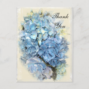 Blue Hydrangea Flower Dank u wel Briefkaart