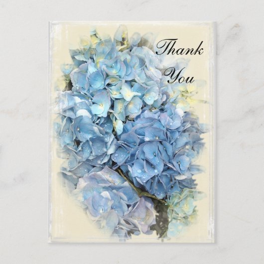 Blue Hydrangea Flower Dank u wel Briefkaart (Voorkant)