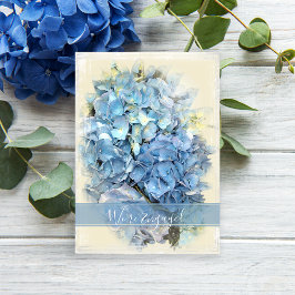 Blue Hydrangea Flower Engagement Party Kaart