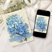 Blue Hydrangea Flower Engagement Party Kaart