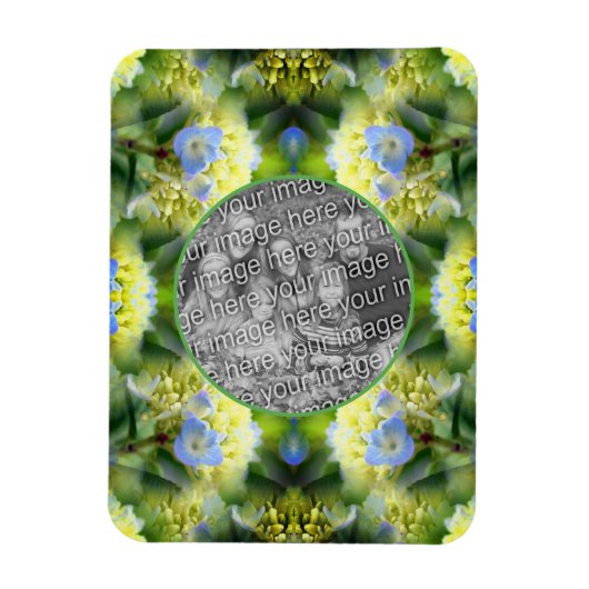 Blue Hydrangea Flower Lijst Creëer Uw eigen foto Magneet (Verticaal)