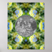 Blue Hydrangea Flower Lijst Creëer Uw eigen foto Poster (Voorkant)