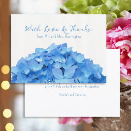 Blue Hydrangea Flower Love n Bedankt Bericht Kaart